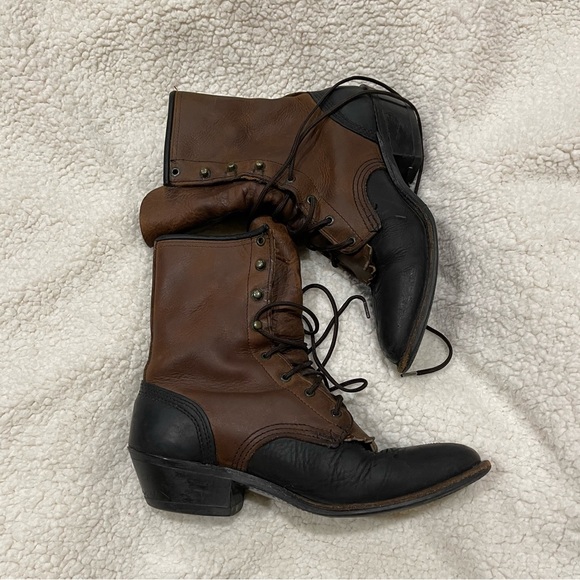 Vintage Abilene Western Lace Up Kiltie Boots - Picture 5 of 15